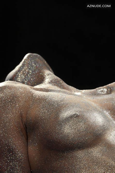 oksana chucha poses naked covered with glitter in a new