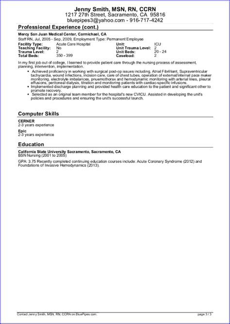 sample travel nursing resume  template bluepipes blog