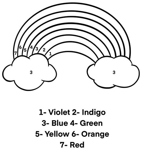 rainbow coloring page  color words