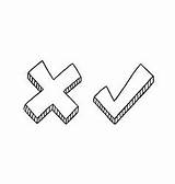 Tick Vector Cross Signs Vectors sketch template
