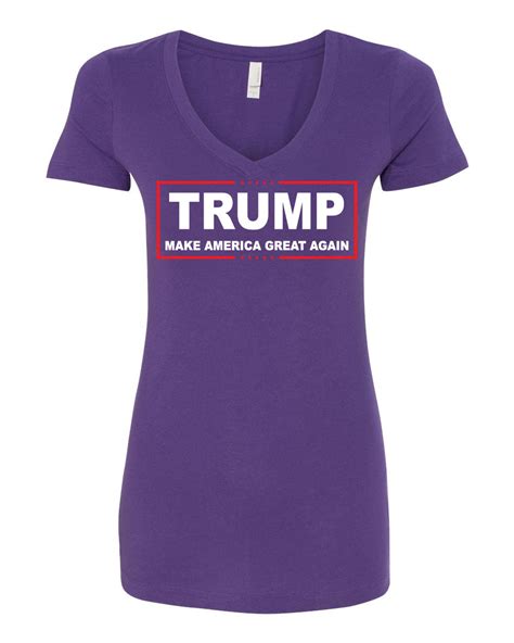 Trump Womens V Neck T Shirt Make America Great Again Ebay
