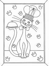 Coloring Cooking Cat Cats Pages Adult Easy sketch template