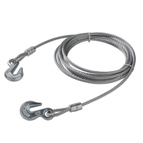 everbilt     ft galvanized uncoated steel wire rope  grab hooks   home