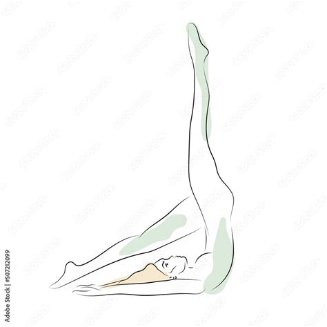 Yoga Girl Line Drawing Line Drawing Assana Yoga Pose Sport
