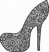 Coloring Pages High Heel Shoe Shoes Colouring Adult Heels Color Designs Printable Hands Walking Walked Them Beautiful Feets Getdrawings Mandalas sketch template