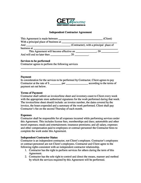 termination  independent contractor agreement letter
