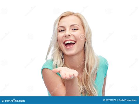 smiling young woman  teenage girl stock photo image  blonde