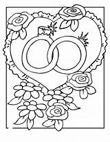 Wedding Coloring Pages Kids Rings sketch template