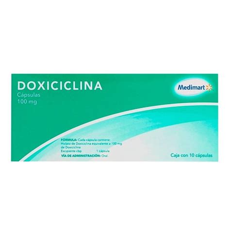 doxiciclina medimart 100 mg 10 cápsulas walmart