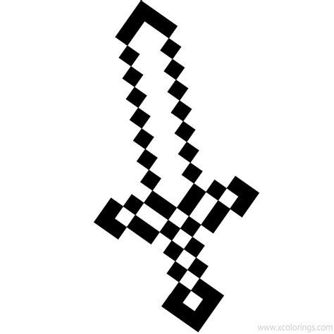 minecraft sword coloring pages xcoloringscom