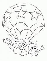 Coloring Paratrooper Parachute sketch template