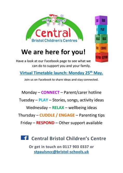 central bristol childrens centres virtual timetable st pauls