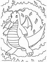 Coloring Pokemon Dragonite Pages Dragon sketch template