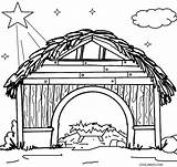 Nativity Coloring Manger Scene Pages Christmas Stable Drawings Drawing Line Kids Printable Cool2bkids Colouring Color Sheets Simple Bible Jesus Birth sketch template