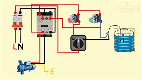 float switch connection auto manual single phase water pump youtube