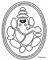 Ganesha Pitara Enlarged sketch template