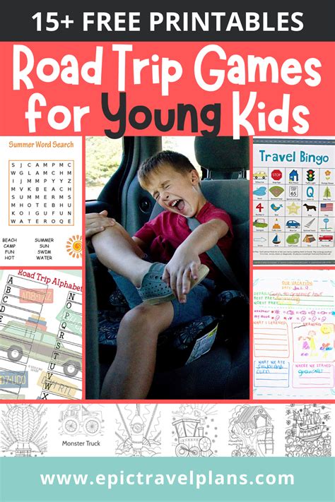 road trip games  young kids   printables