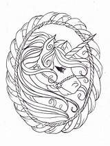 Unicorn Pages Adults Coloring Printable Template sketch template