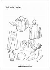 Coloring Sheet Miscellaneous Clothes Megaworkbook Sheets sketch template