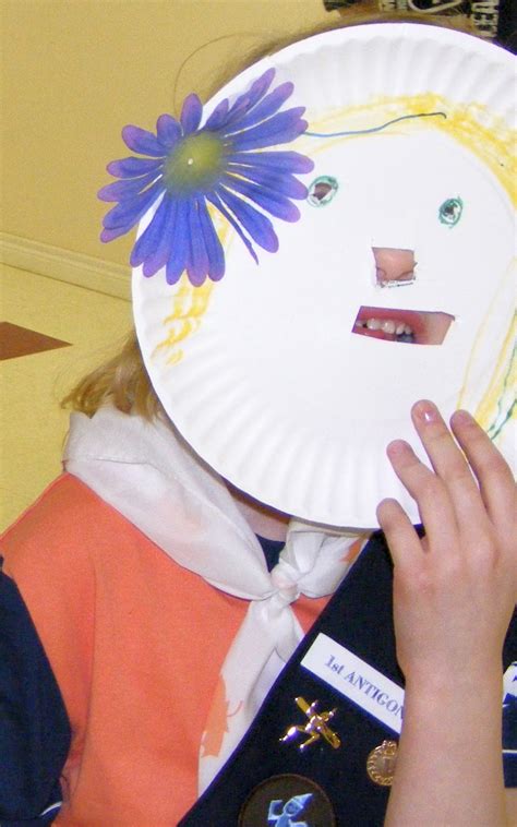 owl toadstool paper plate mask