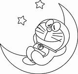 Doraemon Coloring Pages Sleep Moons Sleeping Printable Doremon Cartoon Netart Kids Characters Colouring Nobita Categories Painting sketch template
