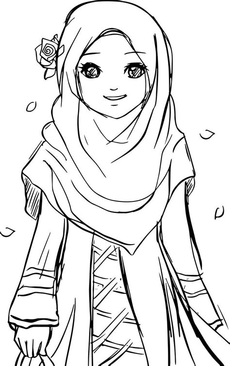 islamic muslim wears hijab girl coloring pages princess coloring pages