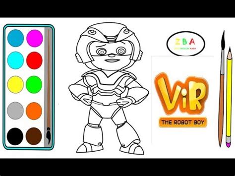 menggambar  mewarnai vir  robot boy coloring page  kid