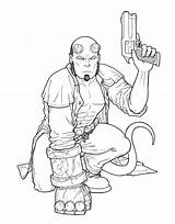 Hellboy sketch template