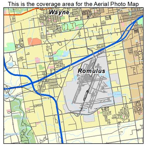 aerial photography map  romulus mi michigan