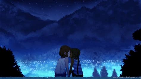 romance anime love couple kissing images hd desktop background