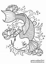 Fish Koi Pond Japanese Drawing Outline Coloring Pages Color Water Print Colors Getdrawings Book Paintingvalley Drawings Printcolorfun Birthday sketch template