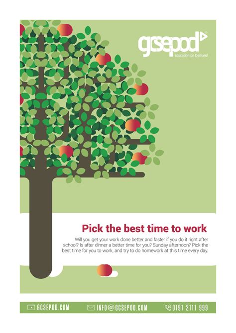gcsepods homework hacks  pick   time  work poster