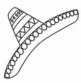 Mexican Hat Coloring Pages Sombrero Printable Mexico 為孩子的色頁 Kids Pattern Theme sketch template
