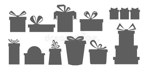 vector set   gift boxessilhouettes  gift boxes stock