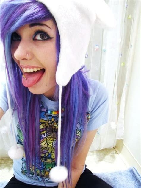 blue hair leda leda monster bunny piercing purple