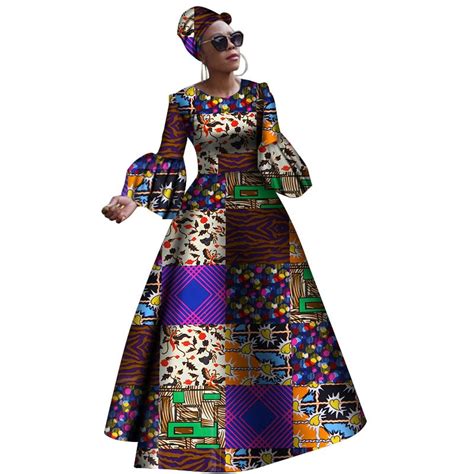 2019 African Dresses For Women Dashiki African Bazin Rich Clothes Dress