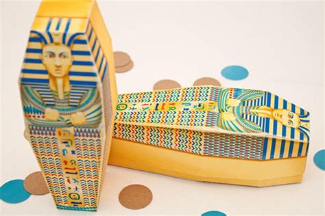egyptian sarcophagus favor box print  home full color template