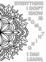 Coloring Positive Pages Mandala Printable Mindset Growth Quotes Color Inspirational Colouring Adult Quote Adults Kids Word Print Etsy Easy Choose sketch template