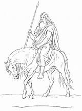 Norse Odin Gods Goddesses Gungnir Sleipnir Atop Troll Norwegian Designlooter Getdrawings Malvorlage Kleurplaat sketch template