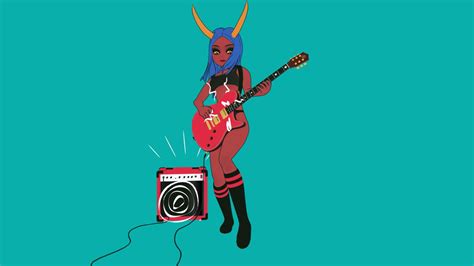 Demon Girl Playing Guitar 3d Model