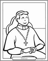 Bishop Sacraments Rosary sketch template