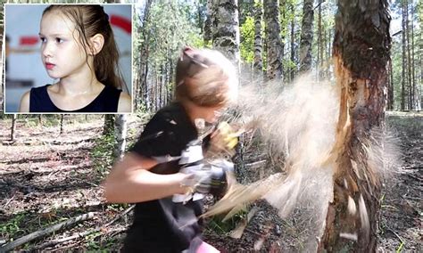 Russian Girl 10 Destroys Tree With Her Furious Fists Daily Mail Online