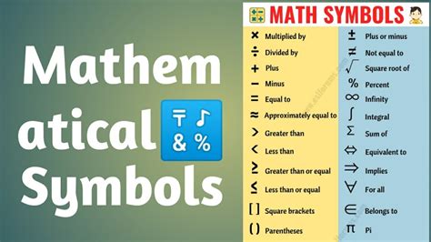 mathematical symbols youtube
