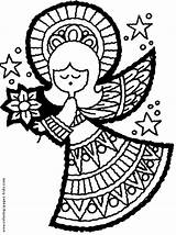 Coloring Angel Christmas Pages Angels Printable Color Kids Holiday Colouring Sheets Print Printables Season Clipart Adults Adult Navidad Books Colors sketch template