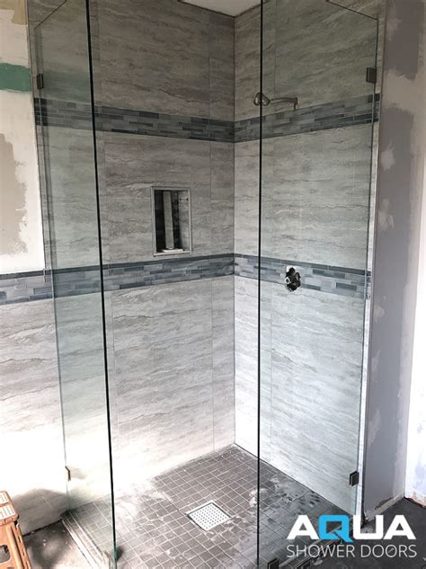 3 8” frameless walk in shower glass panels aqua shower doors