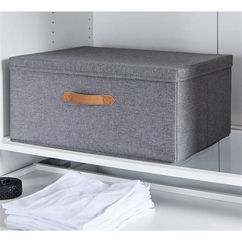 grey fabric storage box