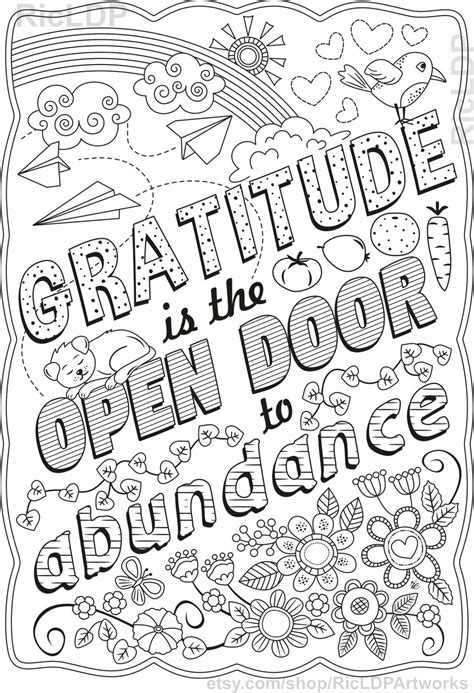 coloring page  gratitude thankful gratitude thanksgiving