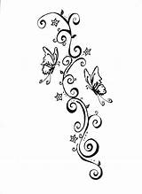 Tattoo Butterfly Designs Swirls Swirl Tattoos Butterflies Simple Tribal Flower Stars Vine Women Deviantart Clipart Drawings Drawing Wrist Star Buterfly sketch template