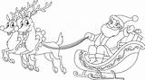 Santa Reindeer Coloring Pages Sleigh His Color Getcolorings Getdrawings Printable Print Colorings sketch template