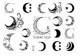 Crescent Cresent Phases Temporary Tatoos Lune Mandala Mond Shooting Arrival Decal Arrow Pcs Wholesale Flooring sketch template